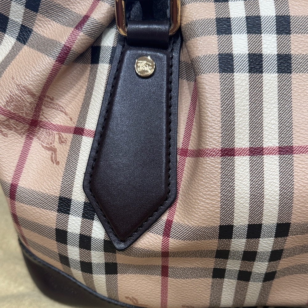 Burberry Checkered Shoulder Bag - Black, Cream, and Red - Picture 2 of 7